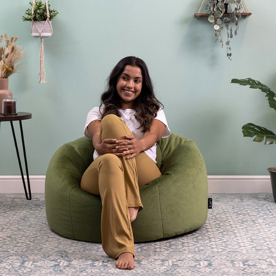 Green velvet bean bag new arrivals