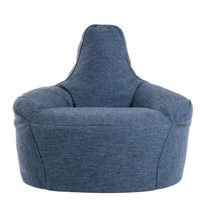 icon Axel Woven Bean Bag Chair Navy Blue Recliner Bean Bags at B&Q