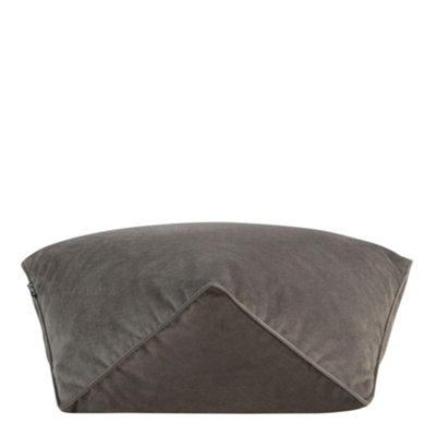 icon Velvet Bean Bag Pouffe Charcoal Grey Velvet Footstools