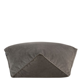 icon Baronette Velvet Bean Bag Pouffe Charcoal Grey Velvet Footstools