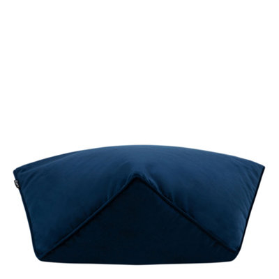 icon Velvet Bean Bag Pouffe Navy Blue Velvet Footstools DIY