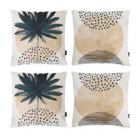 Icon Boho Down to Earth Print Outdoor Indoor Cushion Set of 4 - Collection Five