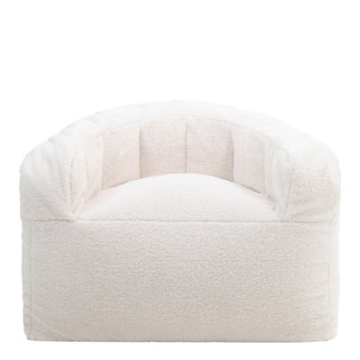 icon Cabana Borg Fleece Bean Bag Armchair Off white Bean Bag Chair