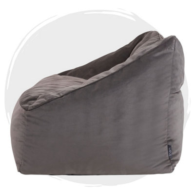 icon Cecilia Bean Bag Sofa Charcoal Grey Giant Velvet Bean Bag Chair