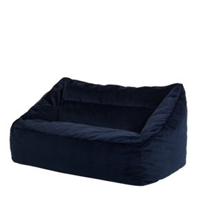 icon Cecilia Bean Bag Sofa Midnight Blue Giant Velvet Bean Bag Chair