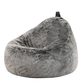 icon Cocoon Faux Fur Bean Bag Arctic Wolf Grey Bean Bag Chairs