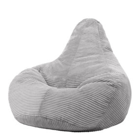 icon Dalton Corduroy Bean Bag Chair Grey Recliner Bean Bags