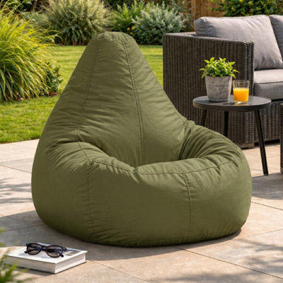 icon Dalton High Back Adult Gaming Indoor Outdoor Bean Bag Chair, Khaki