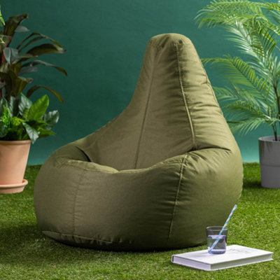 icon Dalton High Back Adult Gaming Indoor Outdoor Bean Bag Chair, Khaki