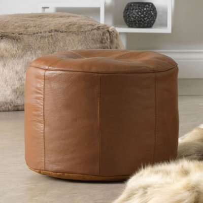 Leather bean deals bag ottoman