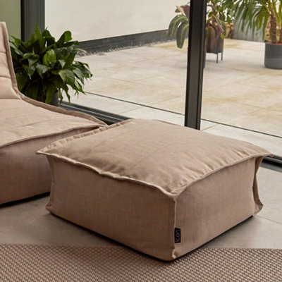 icon Dolce Indoor Outdoor Pouffe Footstool Beige Bean Bags
