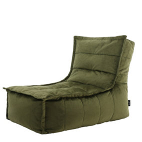 icon Dolce Lounger Bean Bag Olive Green Velvet Bean Bag Chair