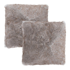 icon Faux Fur Cushion Lapin Grey Set of 2