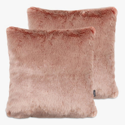 Pink faux 2025 fur cushions