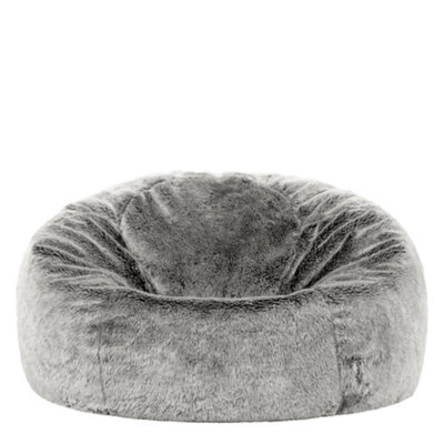icon Fluffy Giant Bean Bag Chair Adult Grey with Bean Bag Filling