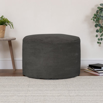 icon Frankie Corduroy Bean Bag Pouffe Charcoal Grey Large Cord