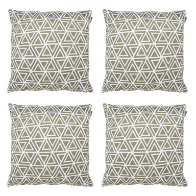 icon Geometric Pattern Scatter Cushion Olive 4x 43x43cm