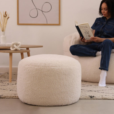 White on sale floor pouf