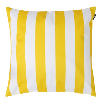 icon Indoor and Outdoor Deck Stripe Set of 4 Ochre Yellow Waterproof Filled Cushion