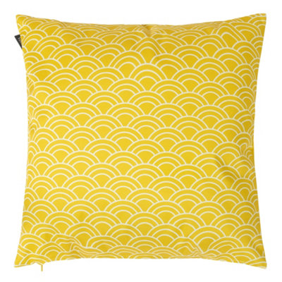 icon Indoor and Outdoor Deck Stripe Set of 4 Ochre Yellow Waterproof Filled Cushion