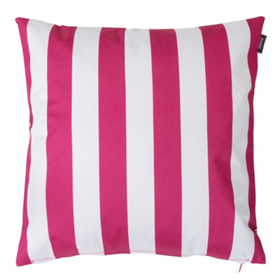 icon Indoor and Outdoor Striped Waterproof Filled Cushion Pink