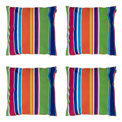 icon Indoor and Outdoor Waterproof Filled Cushion Set of 4 Technicolour Stripe