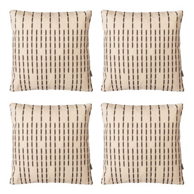icon Indoor Outdoor Cushion Set of 4 Black Stripe Weatherproof Cushions