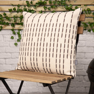 icon Indoor Outdoor Cushion Set of 4 Black Stripe Weatherproof Cushions