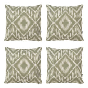 icon Indoor Outdoor Cushion Set of 4 Olive Green Weatherproof Cushions