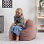 icon Kids Aurora Velvet Bean Bag Chair Dusk Pink Childrens Bean Bags