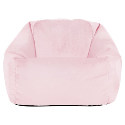 icon Kids Aurora Velvet Bean Bag Chair Light Pink Childrens Bean Bags