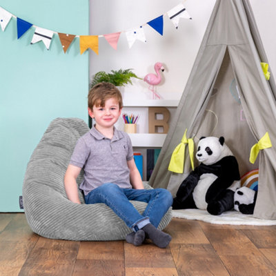 icon Kids Dalton Corduroy Bean Bag Chair Grey Childrens Bean Bags