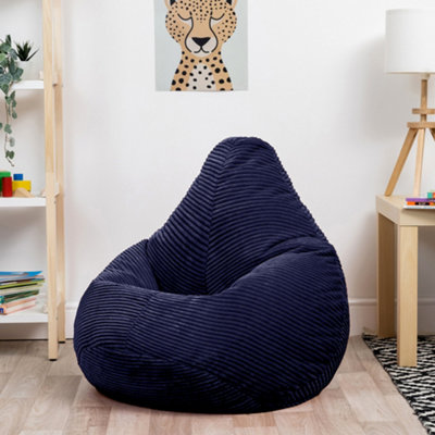 icon Kids Dalton Corduroy Bean Bag Chair Navy Blue Childrens Bean Bags