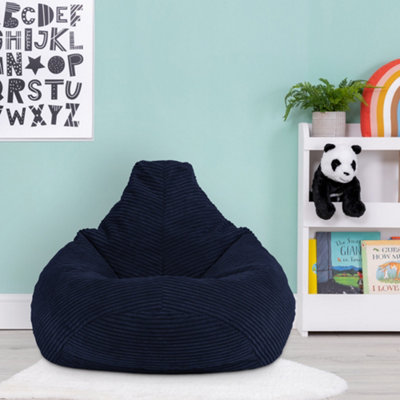 icon Kids Dalton Corduroy Bean Bag Chair Navy Blue Childrens Bean Bags - 3