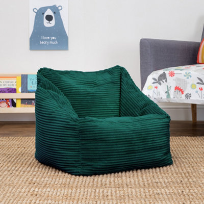 icon Kids Corduroy Armchair Bean Bag Teal Green Childrens Bean