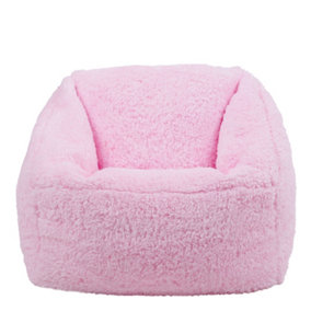icon Kids Teddy Bear Armchair Bean Bag Light Pink Childrens Bean Bags