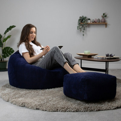 Dark blue bean bag hot sale