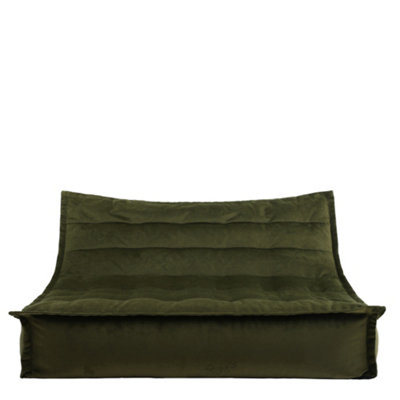 icon Kota Velvet XL Bean Bag Sofa Olive Green Bean Bag Chair