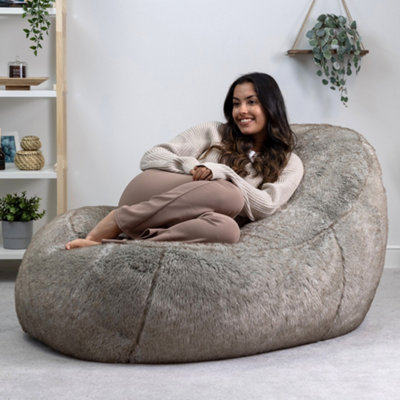 Large fur bean store bag chair