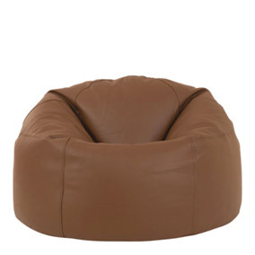 icon Luciano Classic Leather Bean Bag Chair Tan