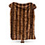 icon Luxury Faux Fur Throw Blanket Brown Bear