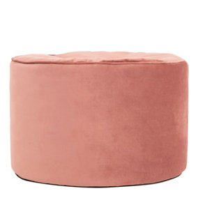 icon Milano Velvet Bean Bag Pouffe Dusk Pink Large Velvet Footstools