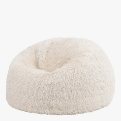 icon Mongolian Classic Faux Fur Bean Bag Chair Natural DIY at B Q