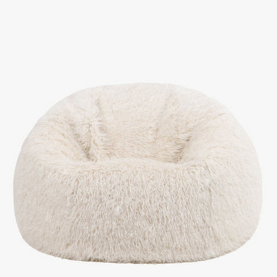 icon Mongolian Classic Faux Fur Bean Bag Chair Natural DIY at B Q