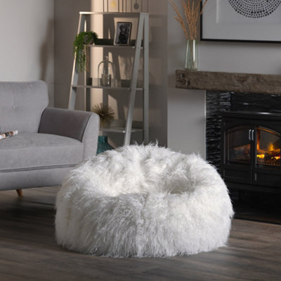 White faux fur bean bag new arrivals