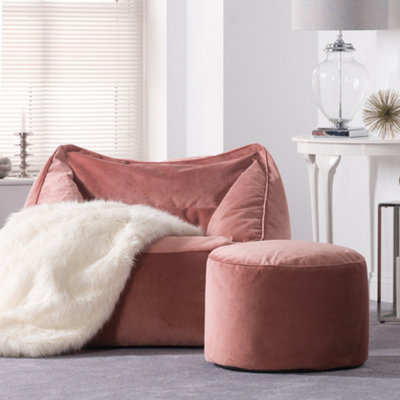 Pink velvet bean on sale bag chair