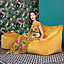 icon Natalia Velvet Armchair Bean Bag and Pouffe Set Ochre Yellow Giant Bean Bag Chair