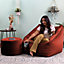 icon Natalia Velvet Armchair Bean Bag and Pouffe Set Terracotta Giant Bean Bag Chair