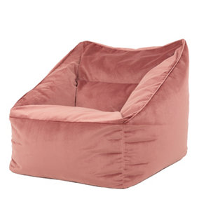 icon Natalia Velvet Armchair Bean Bag Dusk Pink Giant Bean Bag Chair