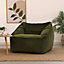 icon Natalia Velvet Armchair Bean Bag Olive Green Giant Bean Bag Chair